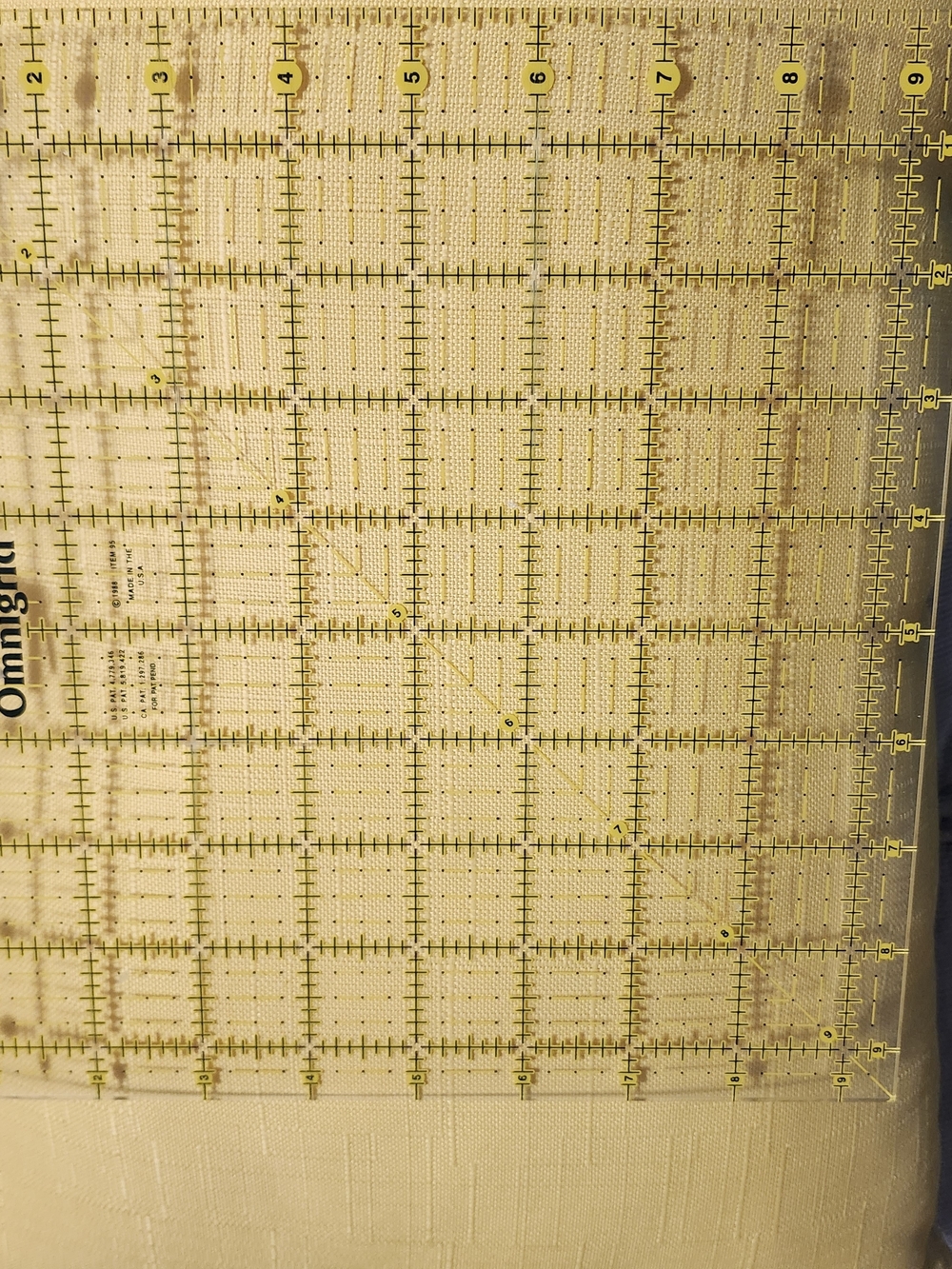 Clear Quilting Ruler - Yellow Accent